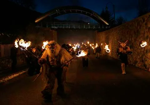 Krampus in Tarvisio Stock Photos