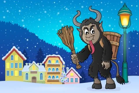 Krampus theme image Stock-Illustration