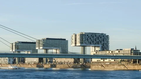 Kranhaeuser, Cologne, Germany Stock Footage 104554357