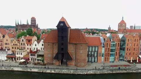 Krantor (Danzig), Gate Crane in Gdansk //AERIAL FOOTAGE// Stock Footage 61754728