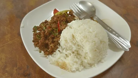 Krapao beef Stock Footage 260637894