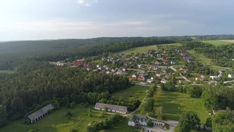 Krasnobród , aerial view Stock Footage 120400853