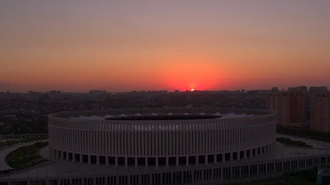 Krasnodar stadium right left Apple ProRes 422 HQ Stock Footage 95637541