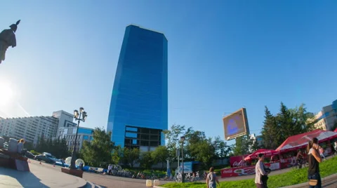 Krasnoyarsk, building, hyperlapse Stock Footage 43211765