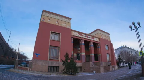 The krasnoyarsk museum of local lore, hyperlapse Stock Footage 45724695