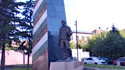 Krasnoyarsk. Square of geologists. Camera Stock Footage 248391741