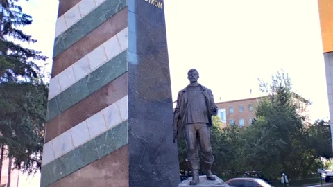 Krasnoyarsk. Square of geologists. Camera Stock Footage 248404252