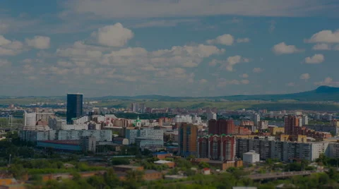 Krasnoyarsk, top view, timelapse Stock Footage 43374268