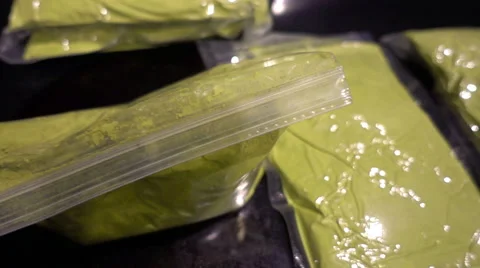 Kratom powder substance Stock Footage