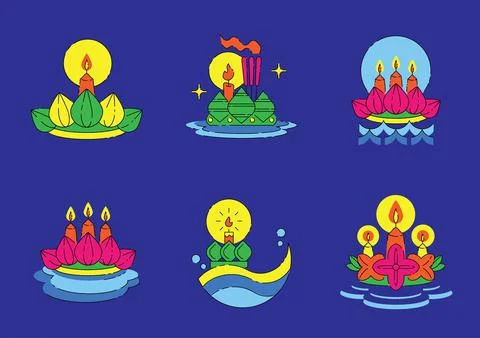 Kratong graphic element Stock Illustration