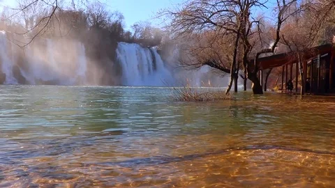 Kravice water on a cold winter day Stock Footage 122646435