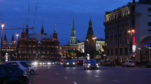 The Kremlin and the Red Square in the evening Video stock 22158060