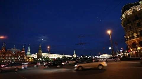 The Kremlin and the Red Square in the evening Stock Footage 22158245