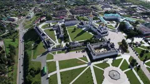 Kremlin and square from a bird's eye view Stock Footage 219737820