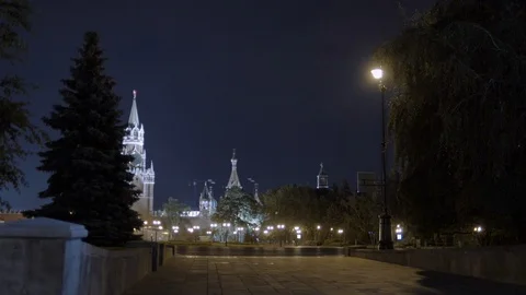 Kremlin and St Basil's Cathedral at the Red Square in Moscow, Russia. Moscow Stock-Footage 87439043