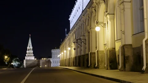 Kremlin and St Basil's Cathedral at the Red Square in Moscow, Russia. Moscow Stock-Footage 87457731