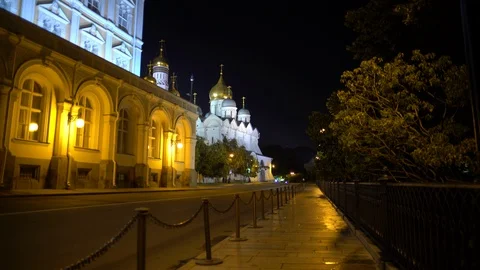 Kremlin and St Basil's Cathedral at the Red Square in Moscow, Russia. Moscow Stock-Footage 87461418