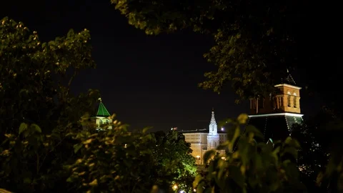 Kremlin and St Basil's Cathedral at the Red Square in Moscow, Russia. Moscow Stock-Footage 87463817