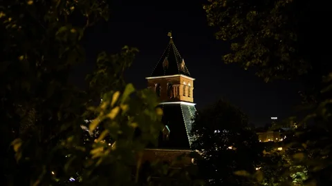 Kremlin and St Basil's Cathedral at the Red Square in Moscow, Russia. Moscow Stock-Footage 87464243