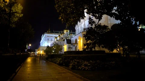 Kremlin and St Basil's Cathedral at the Red Square in Moscow, Russia. Moscow Stock-Footage 87470249