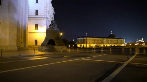 Kremlin and St Basil's Cathedral at the Red Square in Moscow, Russia. Moscow Stock-Footage 87470884