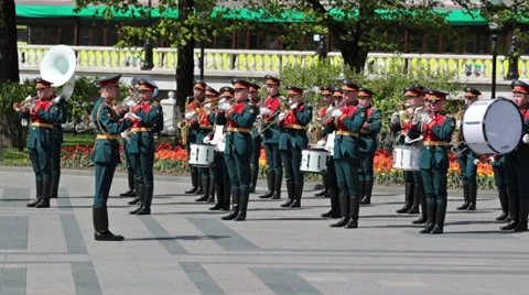 Kremlin brass band Stock Footage 38029297
