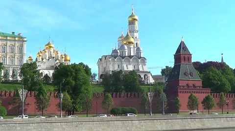 Kremlin cathedrals, Moscow Stock Footage 60140897