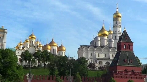 Kremlin cathedrals, Moscow Stock Footage 60141477