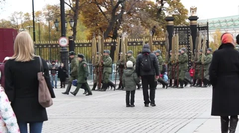 Kremlin Changing of the Guard Stock Footage 57864047