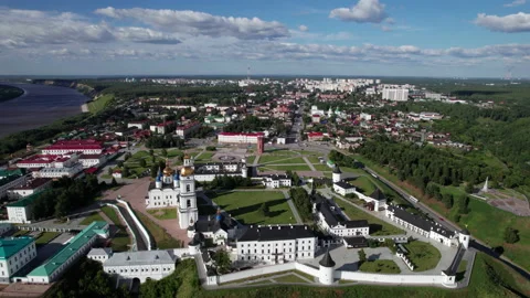 Kremlin, city and river Stock Footage 219851940
