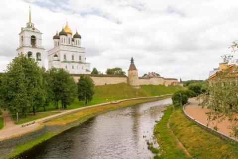 Kremlin in the city of Pskov. Stock Photos
