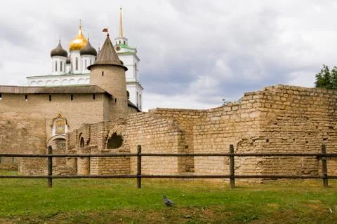 Kremlin in the city of Pskov. Stock Photos