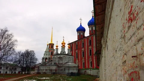 Kremlin of the city of Ryazan Stock Footage 73853079
