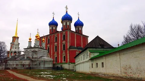 Kremlin of the city of Ryazan Stock Footage 75398478