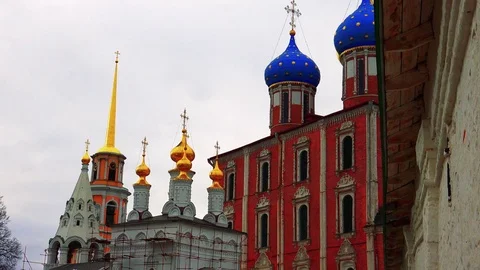 Kremlin of the city of Ryazan Stock Footage 75398482