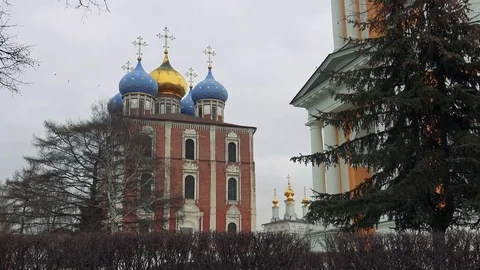 Kremlin of the city of Ryazan Stock Footage 75398490