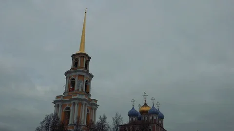 Kremlin of the city of Ryazan Stock Footage 75398497