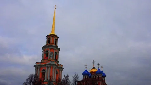 Kremlin of the city of Ryazan Stock Footage 75398511