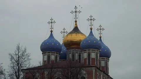 Kremlin of the city of Ryazan Stock Footage 75398515