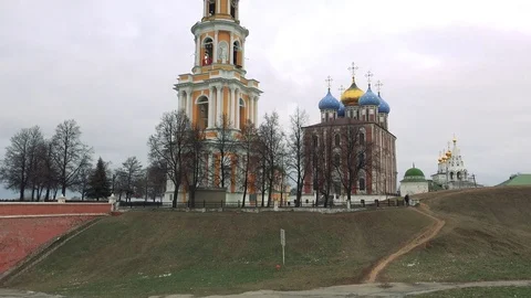 Kremlin of the city of Ryazan Stock Footage 75398531