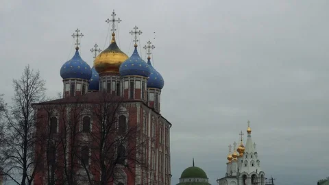 Kremlin of the city of Ryazan Stock Footage 75398538