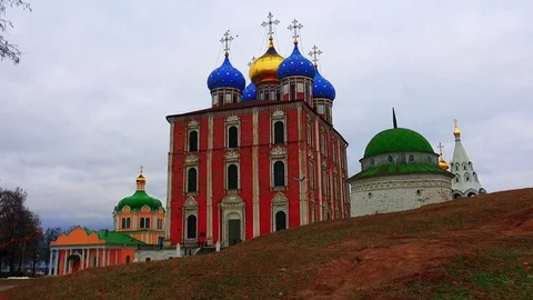 Kremlin of the city of Ryazan Stock Footage 75398562