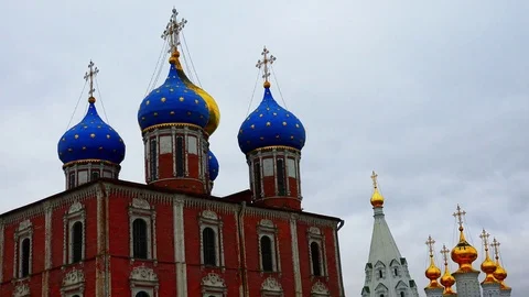 Kremlin of the city of Ryazan Stock Footage 75398566