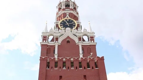 Kremlin Clock. Moscow ''Red Square'' Stock Footage 61153719