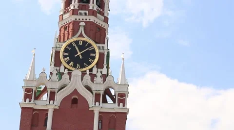  Kremlin Clock. Moscow ''Red Square'' Stock Footage 61154162