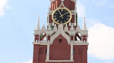  Kremlin Clock. Moscow ''Red Square'' Stock Footage 61154290