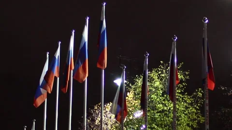Kremlin Flags Stock Footage 57863796