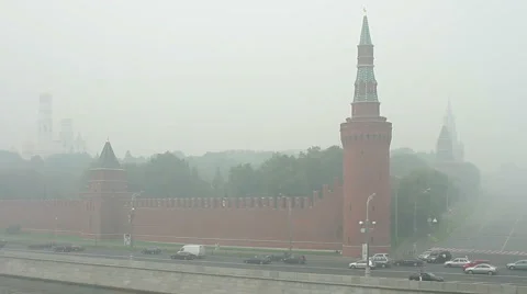 Kremlin in fog Stock Footage 900594
