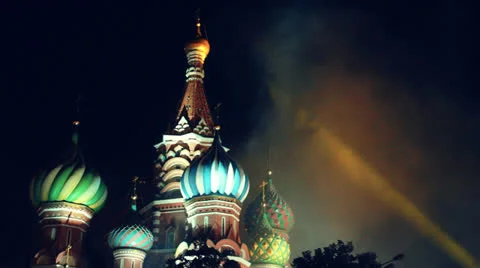 Kremlin Moscow at night Stock Footage 23724586