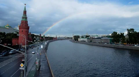 The Kremlin, Moscow, rainbow Stock Footage 47345622
